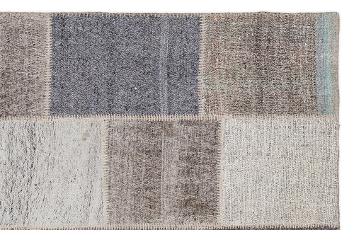 Teselya 1212 Beige Striped Wool Handmade Area Rug 5'3" x 7'7"