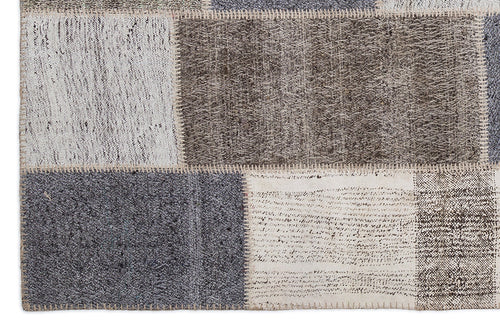 Teselya 1212 Beige Striped Wool Handmade Area Rug 5'3" x 7'7"