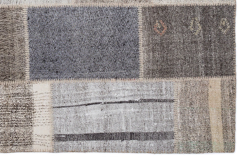 Teselya 1212 Beige Striped Wool Handmade Area Rug 5'3" x 7'7"