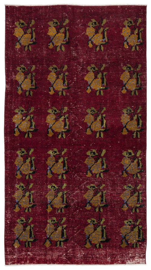 Atina Red Vintage Wool Handmade Area Rug 4'6" x 8'4"