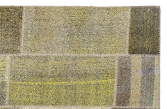 Teselya 1213 Yellow Patchwork Wool Handmade Area Rug 5'3" x 7'7"