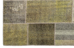 Teselya 1213 Yellow Patchwork Wool Handmade Area Rug 5'3" x 7'7"