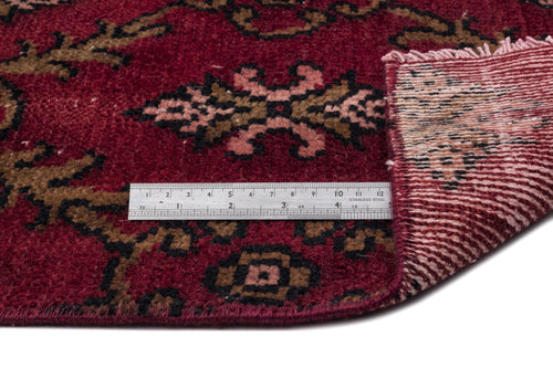 Atina Burgundy Vintage Wool Handmade Area Rug 5'1" x 8'11"