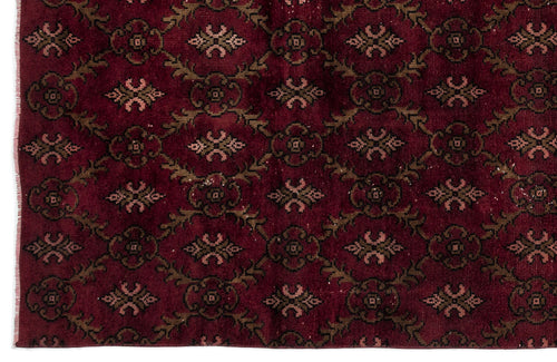 Atina Burgundy Vintage Wool Handmade Area Rug 5'1" x 8'11"