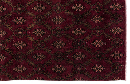 Atina Burgundy Vintage Wool Handmade Area Rug 5'1" x 8'11"