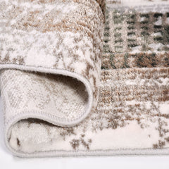 Viscose Area Rug – Machine Made Rug With Beige Frame & Cotton Weft Carpet