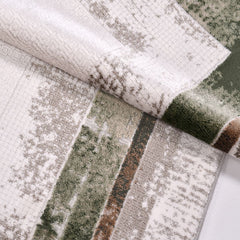 Viscose Area Rug – Machine Made Rug With Beige Frame & Cotton Weft Carpet