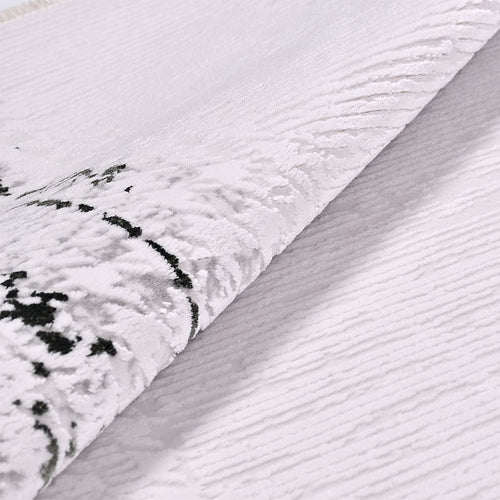 Margot White Frame Viscose Machine Made Area Rug