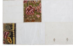 Teselya 1216 White Floral Wool Handmade Area Rug 5'3" x 7'7"