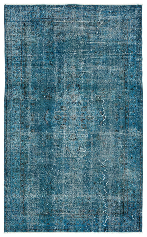 Atina Turquoise Vintage Wool Handmade Area Rug 5'4" x 8'10"