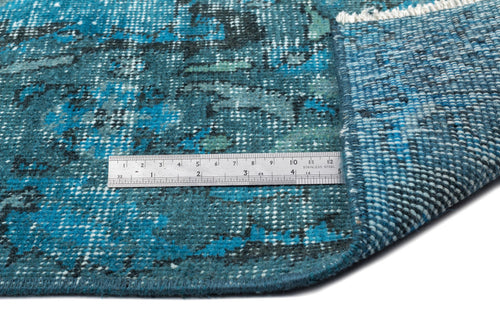 Atina Turquoise Vintage Wool Handmade Area Rug 6'4" x 10'2"
