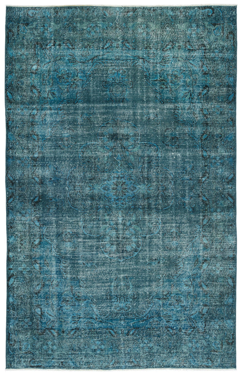 Atina Turquoise Vintage Wool Handmade Area Rug 6'4" x 10'2"