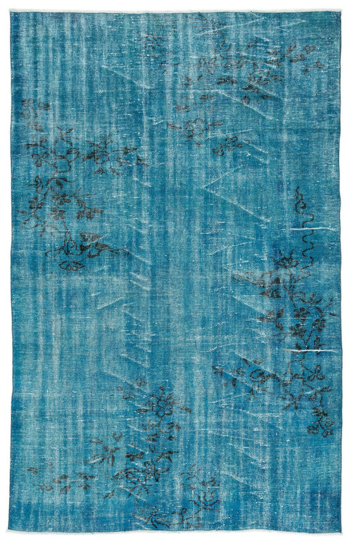 Atina Turquoise Vintage Wool Handmade Area Rug 5'8" x 8'10"