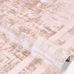 Viscose Area Rug - Machine Made Cream Frame Rug With Overlocked Edge