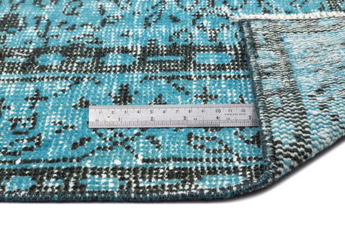 Atina Turquoise Vintage Wool Handmade Area Rug 6'4" x 10'0"