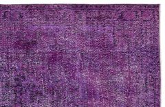 Atina Purple Vintage Wool Handmade Area Rug 6'2" x 8'10"