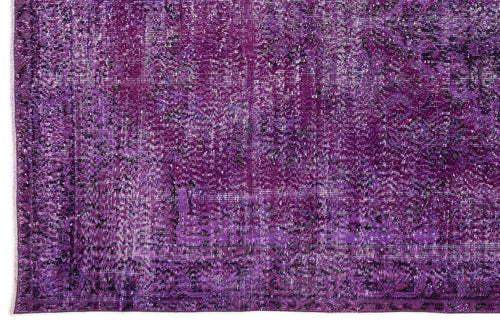 Atina Purple Vintage Wool Handmade Area Rug 6'2" x 8'10"