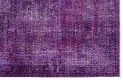 Atina Purple Vintage Wool Handmade Area Rug 6'2" x 8'10"