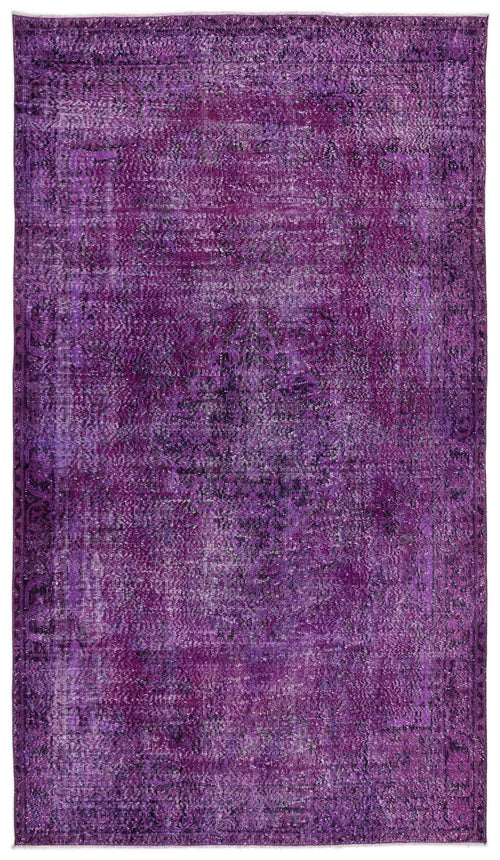Atina Purple Vintage Wool Handmade Area Rug 6'2" x 8'10"
