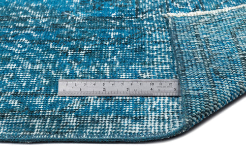 Atina Turquoise Vintage Wool Handmade Area Rug 6'3" x 9'4"