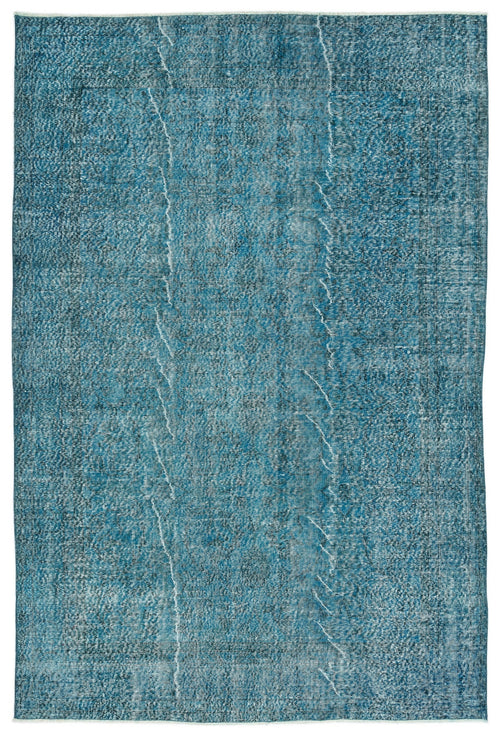 Atina Turquoise Vintage Wool Handmade Area Rug 6'3" x 9'4"