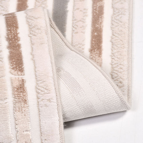 Cream Area Rug – Machine Made Polyester Frame Rug | Durable, Easy Clean