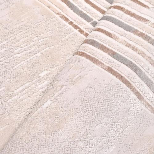 Cream Area Rug – Machine Made Polyester Frame Rug | Durable, Easy Clean