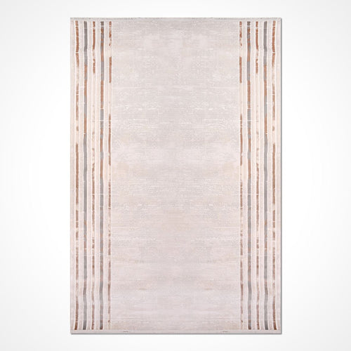 Cream Area Rug – Machine Made Polyester Frame Rug | Durable, Easy Clean