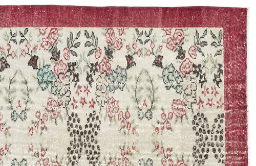 Atina Beige Vintage Wool Handmade Area Rug 4'11" x 8'11"