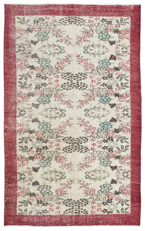Atina Beige Vintage Wool Handmade Area Rug 4'11" x 8'11"