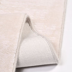 Cream Frame Area Rug - Machine Made Polyester Rug With Non Slip Backing