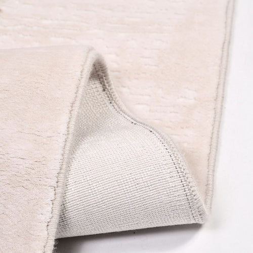 Cream Frame Area Rug - Machine Made Polyester Rug With Non Slip Backing