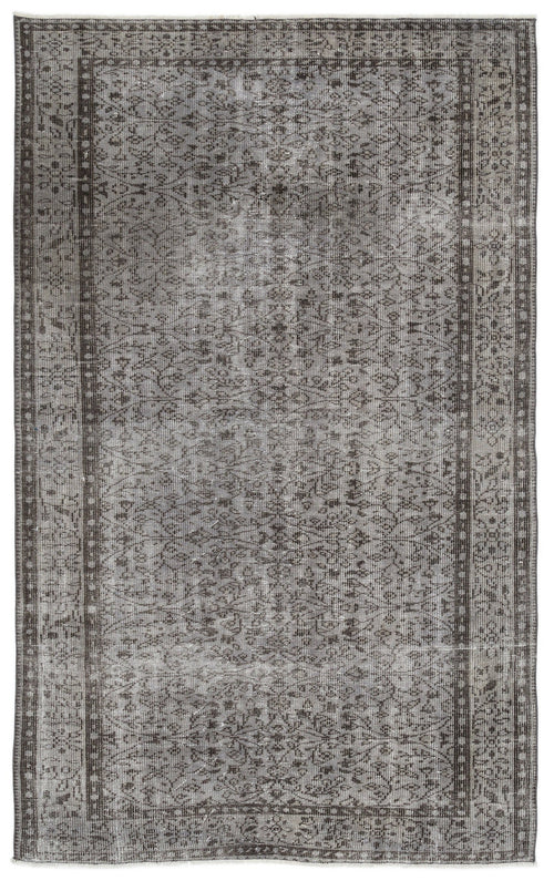 Atina Grey Vintage Wool Handmade Area Rug 5'7" x 9'3"