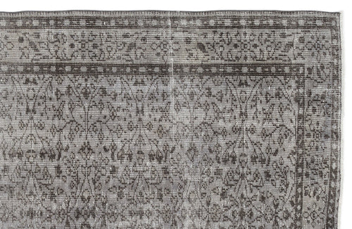 Atina Grey Vintage Wool Handmade Area Rug 5'7" x 9'3"