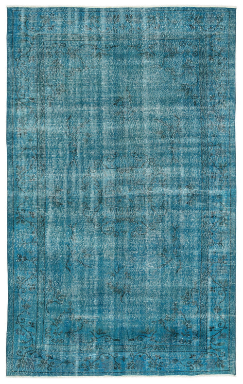 Atina Turquoise Vintage Wool Handmade Area Rug 5'9" x 9'3"