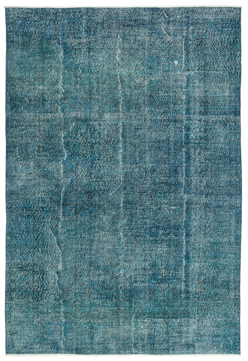 Atina Turquoise Vintage Wool Handmade Area Rug 6'10" x 10'1"