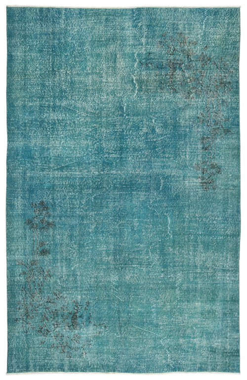 Atina Turquoise Vintage Wool Handmade Area Rug 6'7" x 10'4"
