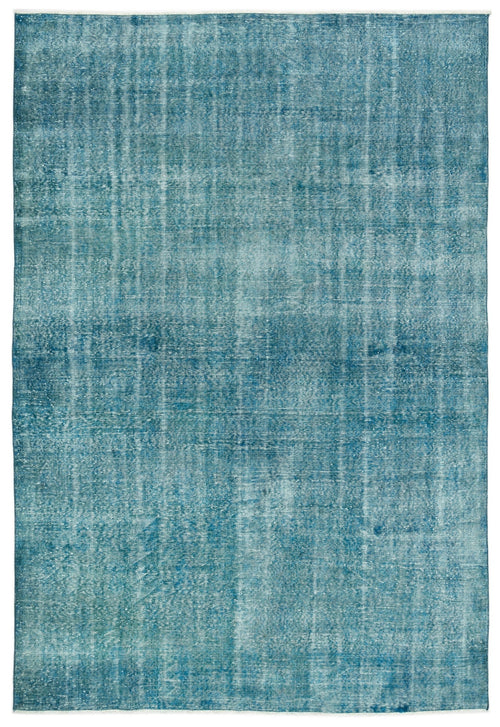 Atina Turquoise Vintage Wool Handmade Area Rug 6'11" x 10'1"