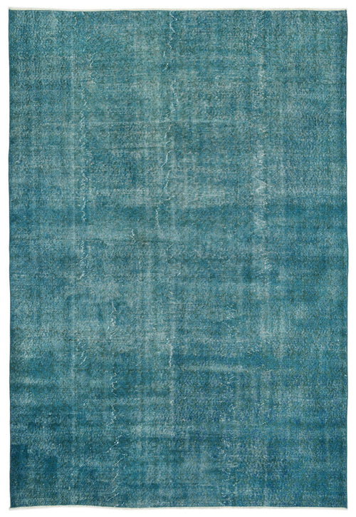 Atina Turquoise Vintage Wool Handmade Area Rug 6'11" x 10'1"