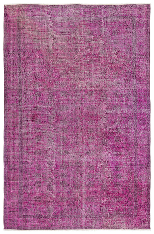 Atina Pink Vintage Wool Handmade Area Rug 5'7" x 8'6"