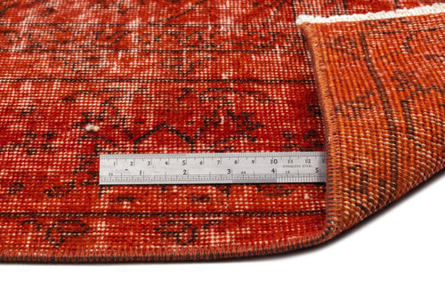 Atina Orange Vintage Wool Handmade Area Rug 6'6" x 9'4"