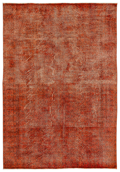Atina Orange Vintage Wool Handmade Area Rug 6'6" x 9'4"