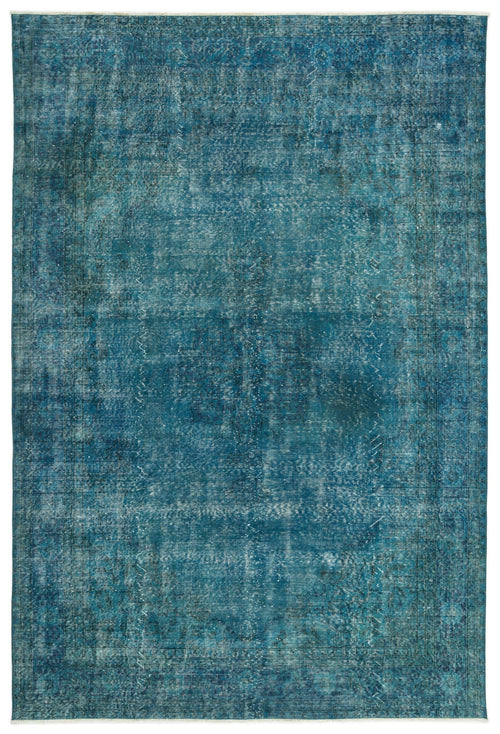 Atina Turquoise Vintage Wool Handmade Area Rug 6'9" x 10'3"