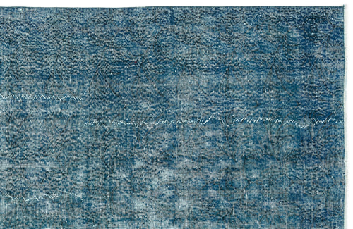 Atina Turquoise Vintage Wool Handmade Area Rug 4'10" x 8'8"