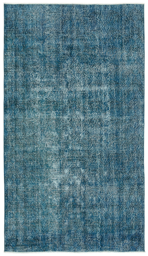 Atina Turquoise Vintage Wool Handmade Area Rug 4'10" x 8'8"