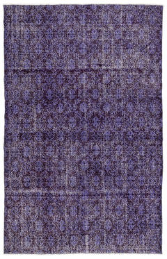 Atina Purple Vintage Wool Handmade Area Rug 6'10" x 10'8"