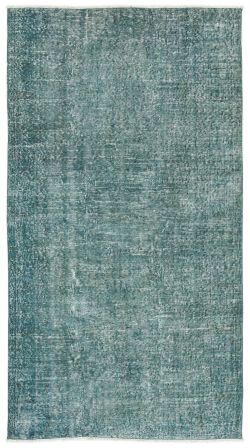 Atina Turquoise Vintage Wool Handmade Area Rug 3'10" x 7'1"