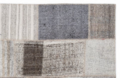 Teselya 1236 Beige Striped Wool Handmade Area Rug 5'3" x 7'7"