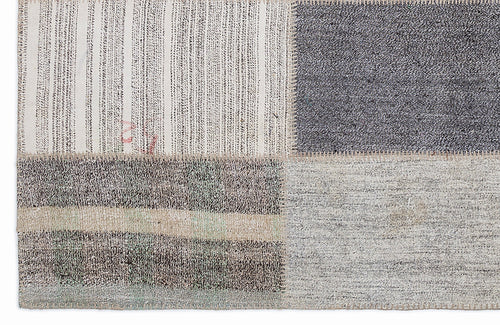 Teselya 1236 Beige Striped Wool Handmade Area Rug 5'3" x 7'7"