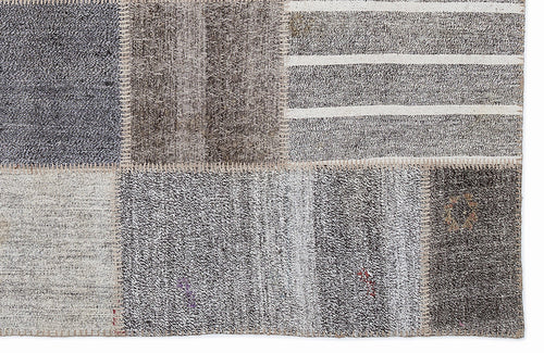 Teselya 1236 Beige Striped Wool Handmade Area Rug 5'3" x 7'7"